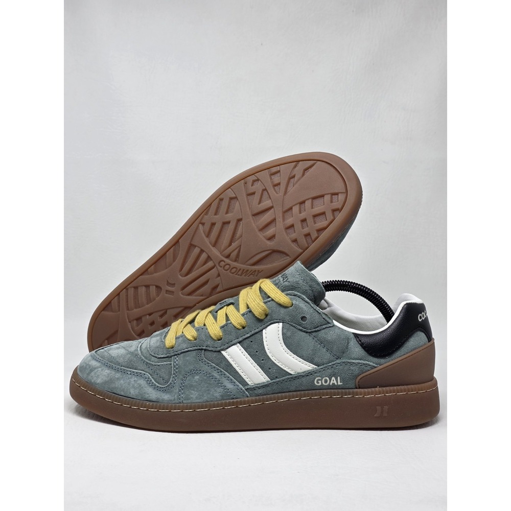 Stillknocks X Coolway X Size 10 Mens Old Skool Goal Forest Green Suede Sneakers